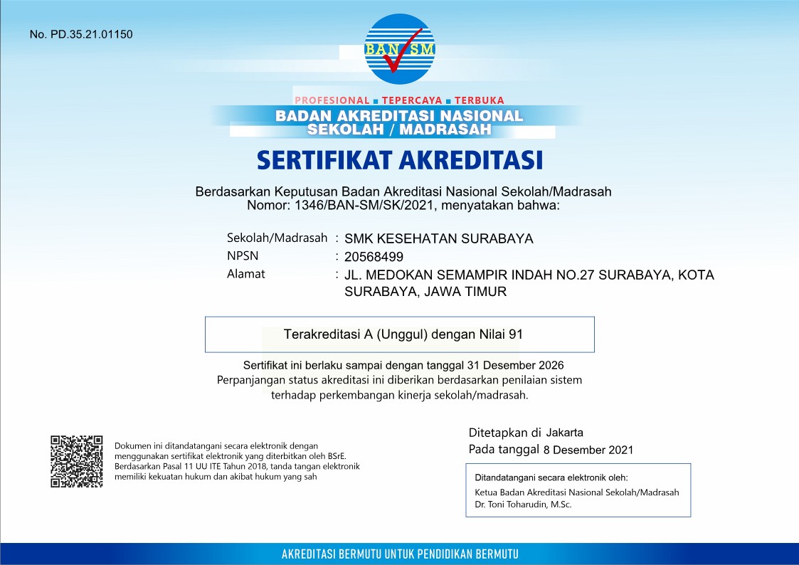 Akreditasi SMK Kesehatan Surabaya